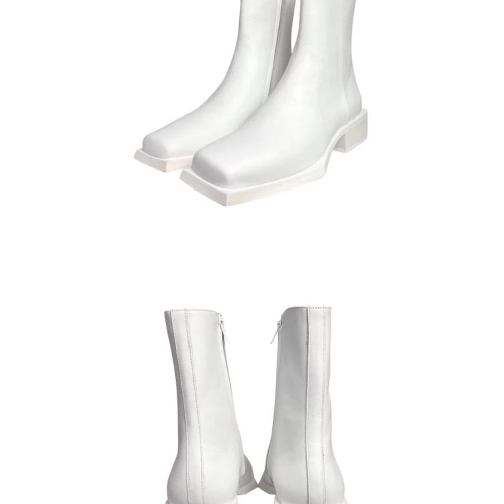 Stylish Reese Square White Men's Boots - Picture 8 of 12